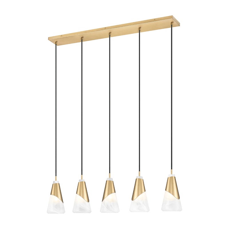 Aimie 5-Light Linear Chandelier Modern Gold