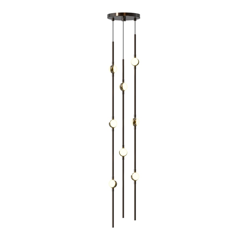 Constellation Andromeda Short 6″ Round LED Pendant Espresso Black with White Optical Acrylic 2200K 10′ Adjustable Cord