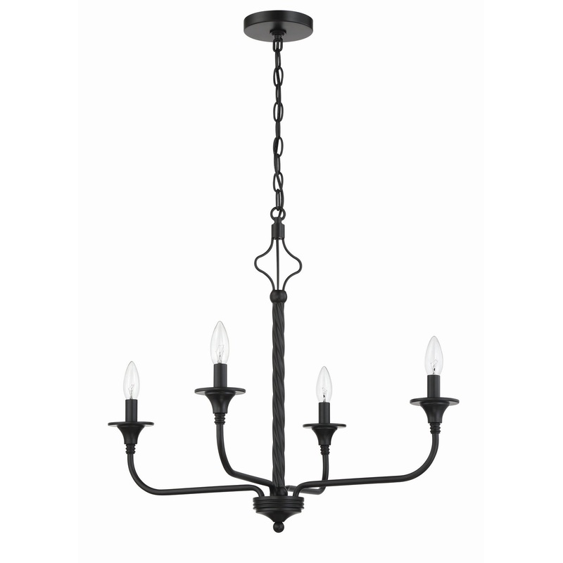 Craftmade 57024-FB Jolenne Four Light Chandelier Flat Black