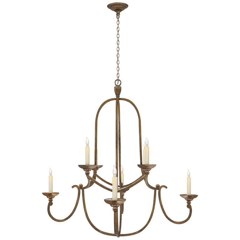 Eight Light Chandelier from the Flemish Collection in Gilded Iron Finish by Visual Comfort Signature