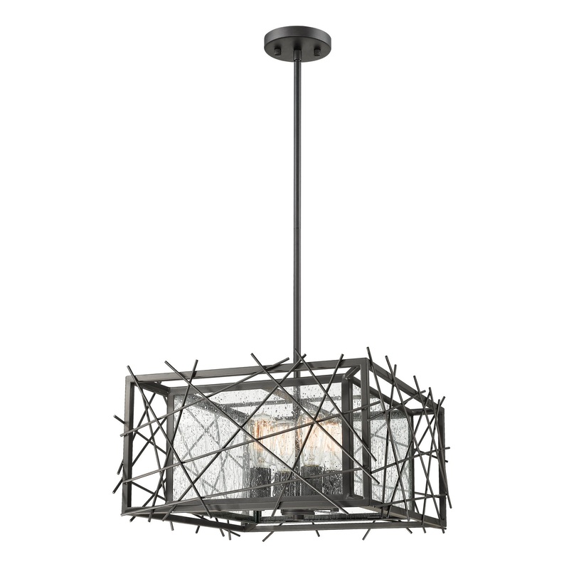 Four Light Pendant from the Stanwood Collection in Bronze Finish by Z-Lite