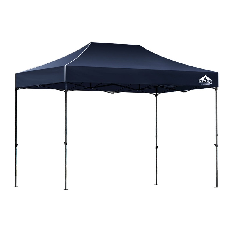 Instahut Gazebo Pop Up 3×4.5m w/Base Podx4 Marquee Folding Outdoor Wedding Camping Tent Shade Canopy Navy