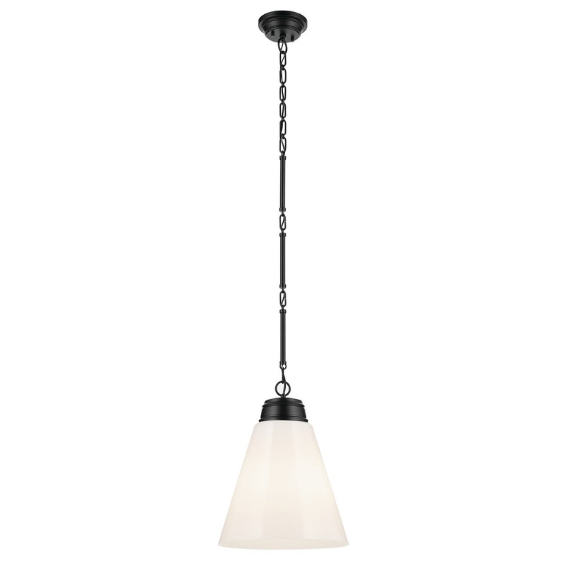 Kichler 52662BK One Light Pendant, Black
