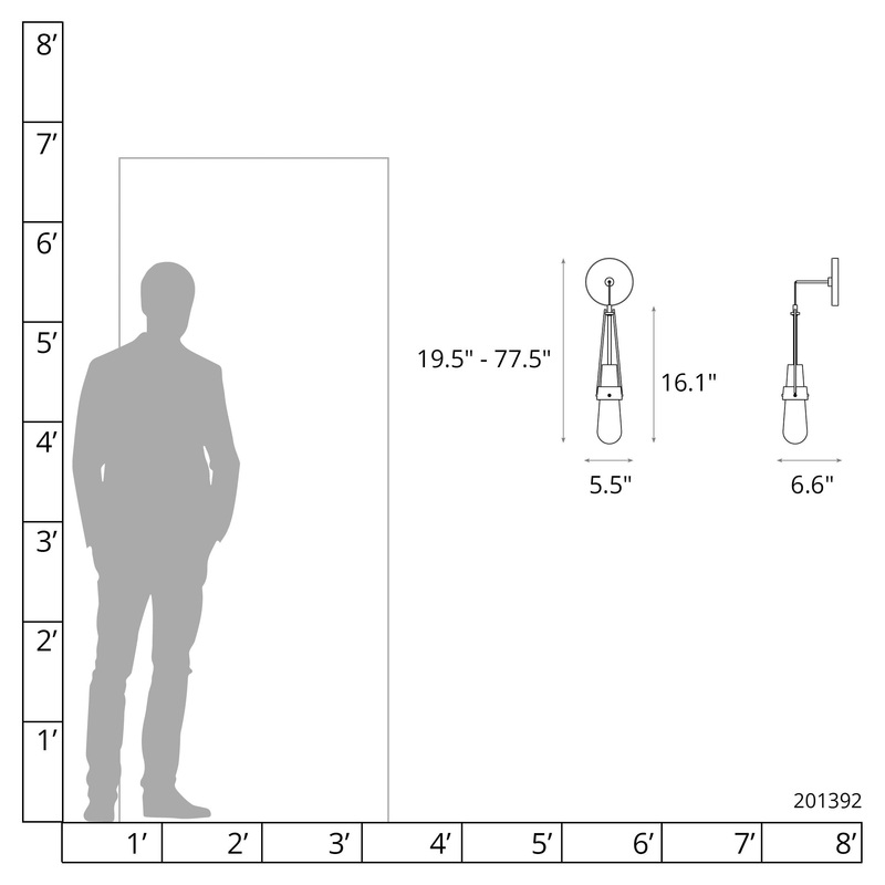 Link Blown Glass Low Voltage Sconce Dark Smoke Clear Bubble Glass (YG)