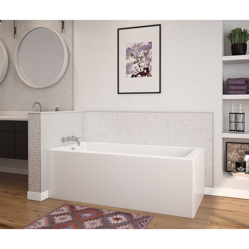 MAAX 106818-000-002-101 Nomad Corner 6030 AFR AcrylX Corner Left-Hand Drain Bathtub in White