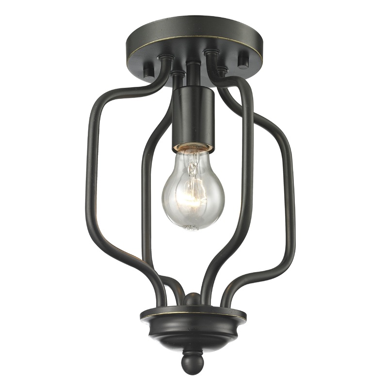 One Light Flush Mount from the Cardinal Collection in Olde Bronze Finish by Z-Lite