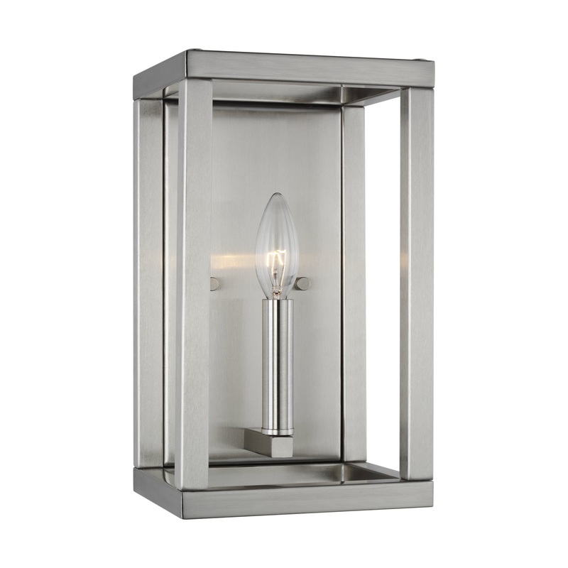 One Light Wall / Bath Sconce from the Moffet Street Collection in Brushed Nickel Finish by Generation Lighting