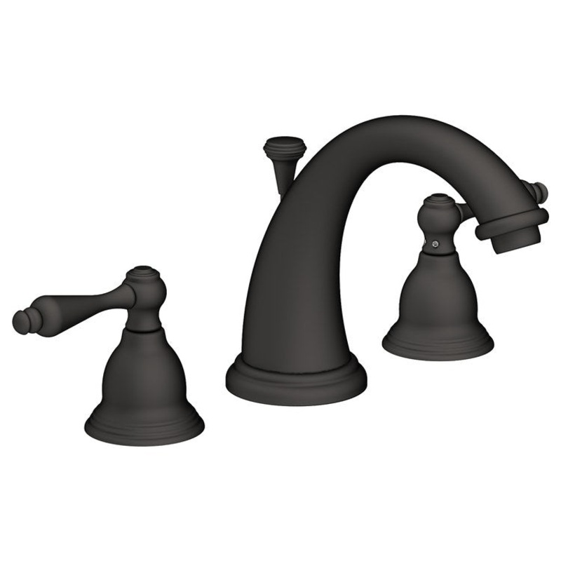 Seaport Two Handle Widespread Bathroom Faucet with Lever Handles with Drain – Flat Black