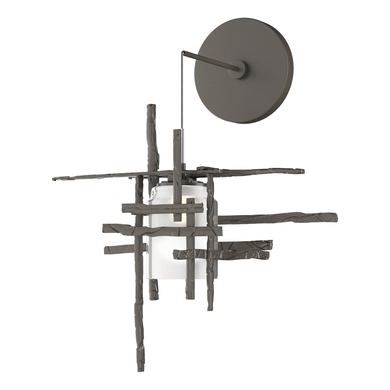 Tura Frosted Glass Low Voltage Sconce Dark Smoke