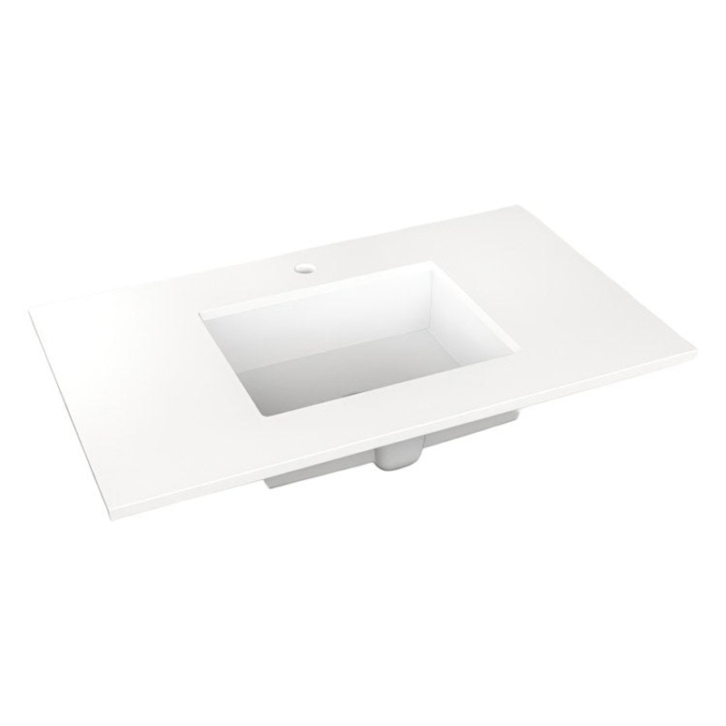 Vanity Top Craft Undermount 37 Inch White Zeus Silestone Quartz 1 Hole