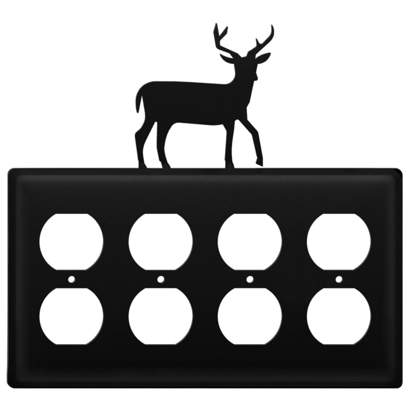 Village Wrought Iron EOOOO-3 Quad Deer Quad Outlet Cover CUSTOM Product