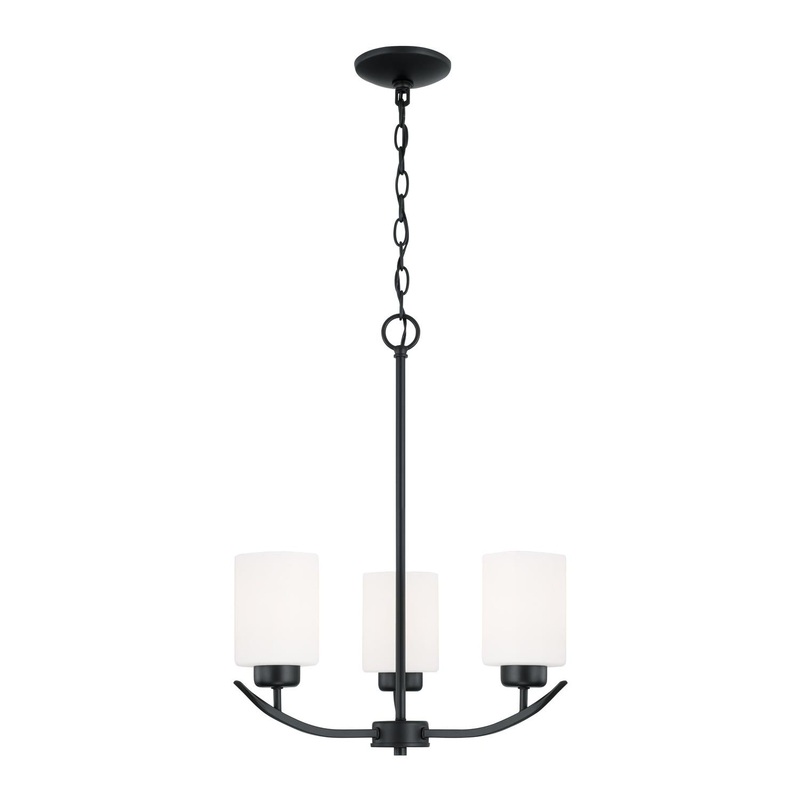 Capital Lighting 415231MB-338 Dixon 3 Light Chandelier Matte Black