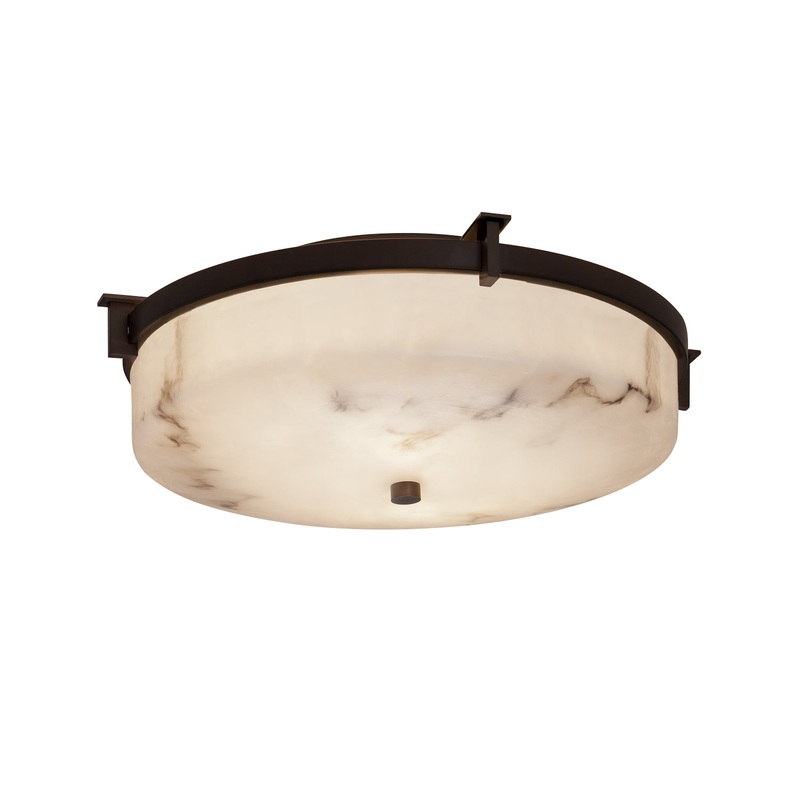 Flush-Mount from the LumenAria Collection in Dark Bronze Finish by Justice Designs