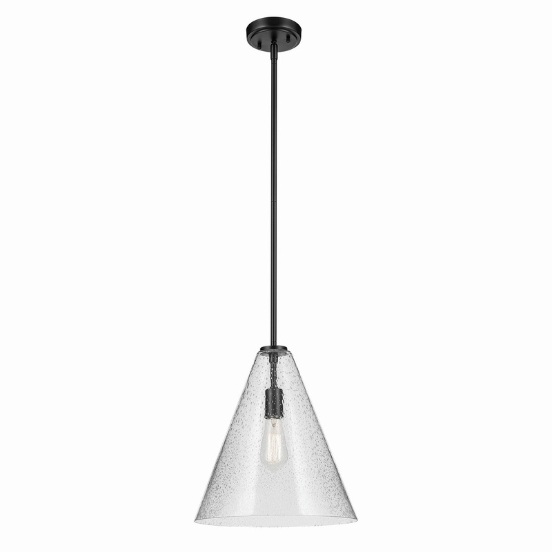 Kichler 42200BKCS One Light Pendant, Black