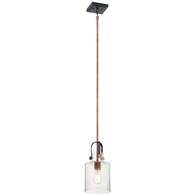 Kichler 52035ACO One Light Pendant, Antique Copper
