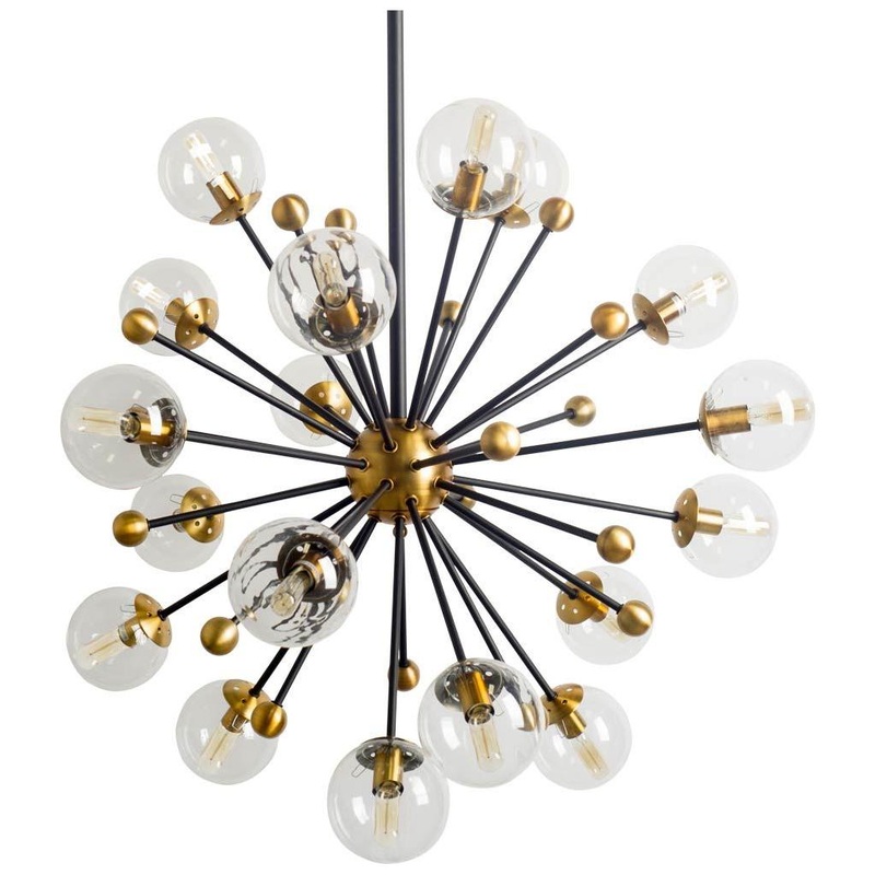 Larue Chandelier Black/Gold Metal | Glass