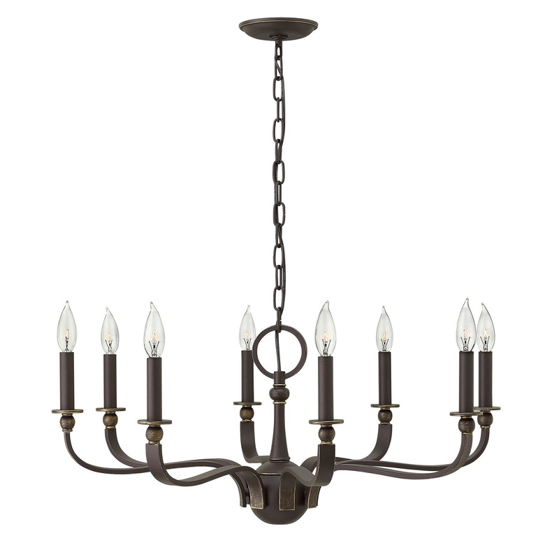 LED Chandelier from the Rutherford Collection in Oil Rubbed Bronze Finish by Hinkley