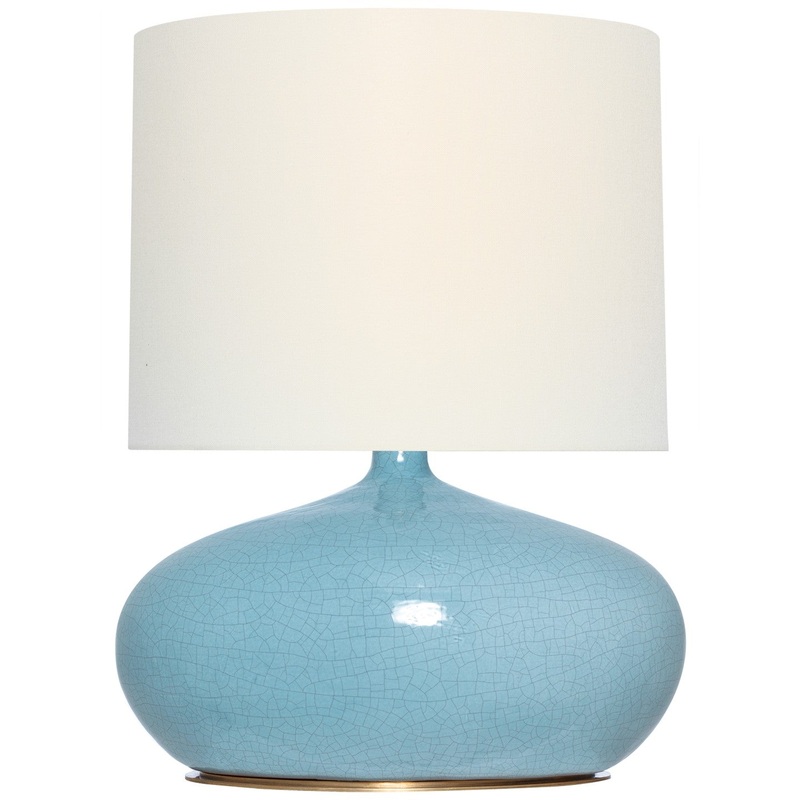 LED Table Lamp from the Olinda Collection in Crackled Robin Finish by Visual Comfort Signature
