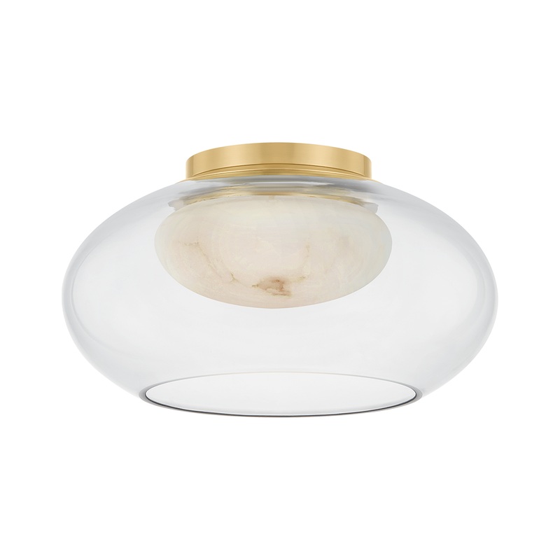 Moore 1-Light LED Flush Mount Aged Brass