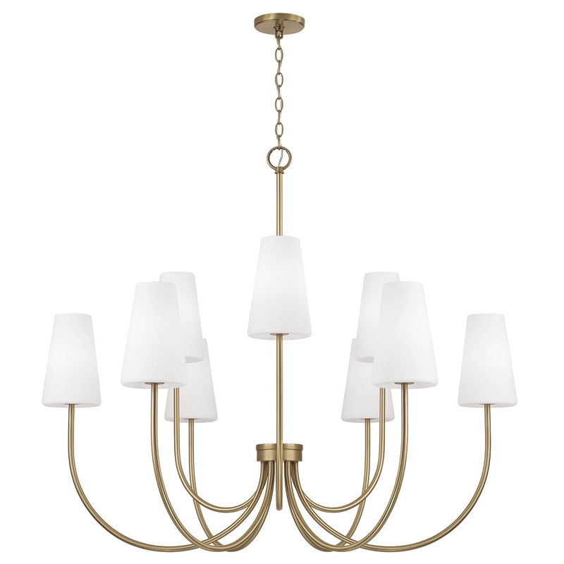 Nine Light Chandelier from the Averitt Collection in Aged Brass Finish by Capital Lighting