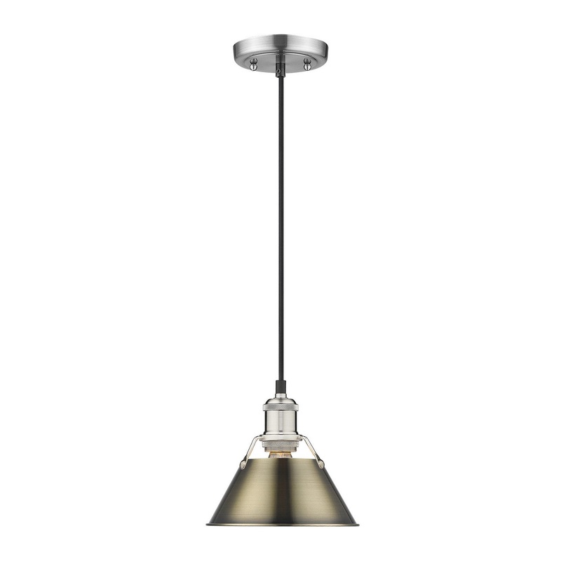 One Light Mini Pendant from the Orwell Collection in Pewter Finish by Golden