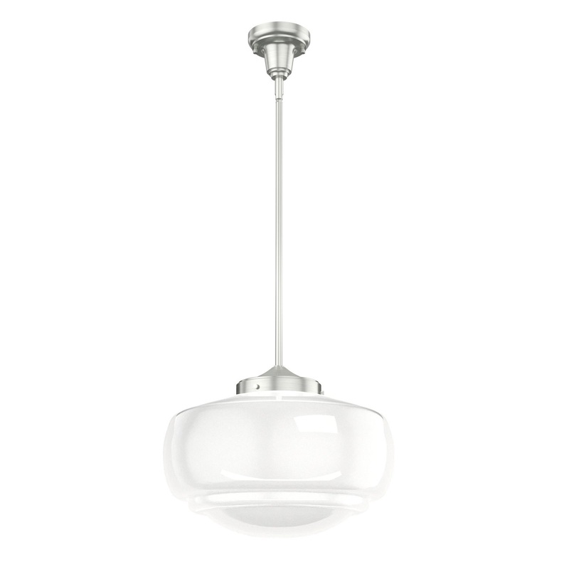 One Light Pendant from the Saddle Creek Collection in Brushed Nickel Finish by Hunter