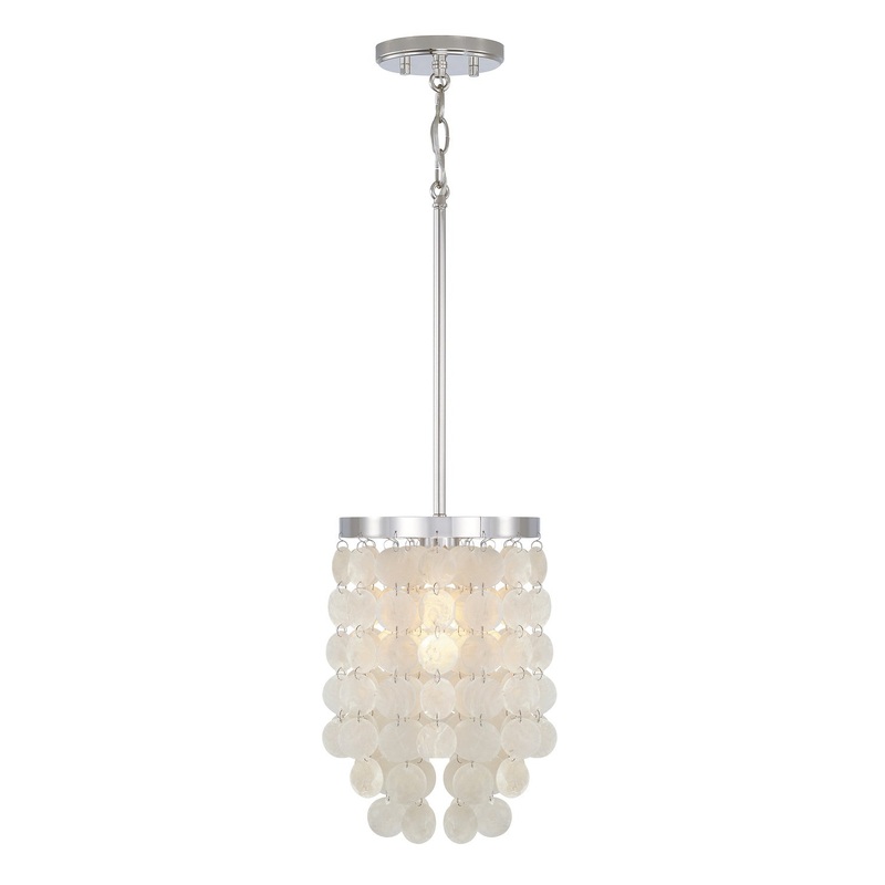 One Light Pendant from the Shelby Collection in Polished Nickel Finish by Capital Lighting
