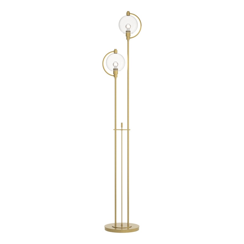 Pluto Floor Lamp Modern Brass Clear Glass (ZM)