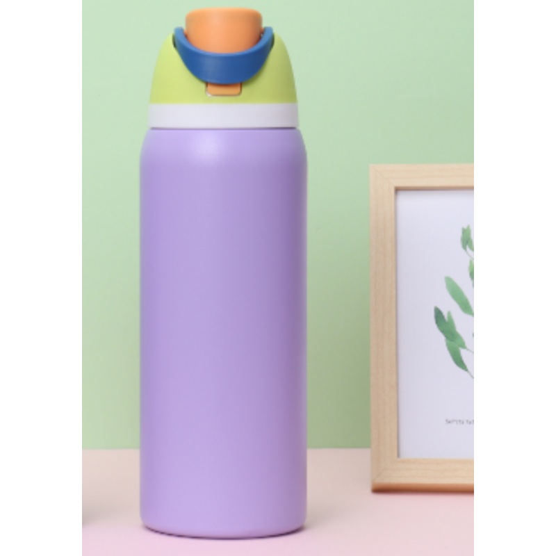 Purple 32oz 304 Stainless Steel Insulated Water Bottle – Dual-Drink Pop-Up Lid