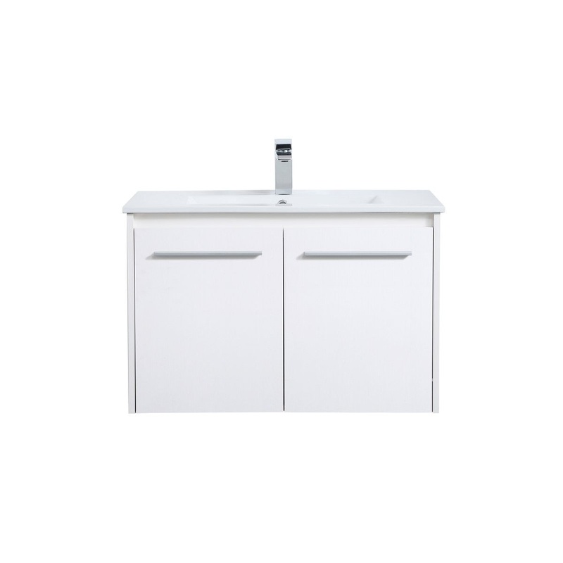 Single Bathroom Floating Vanity from the Rasina Collection in White Finish by Elegant Lighting