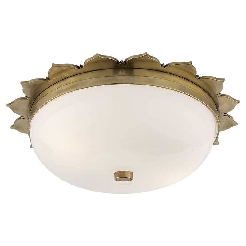 Two Light Flush Mount from the Rachel Collection in Natural Brass Finish by Visual Comfort Signature