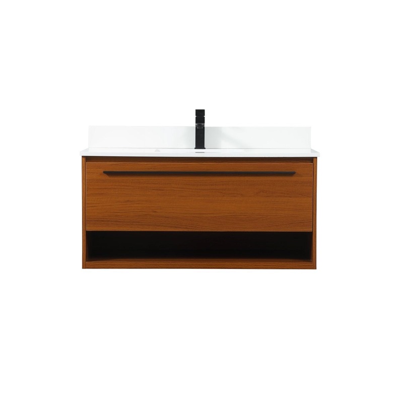 Vanity Sink Set from the Roman Collection in Teak Finish by Elegant Lighting