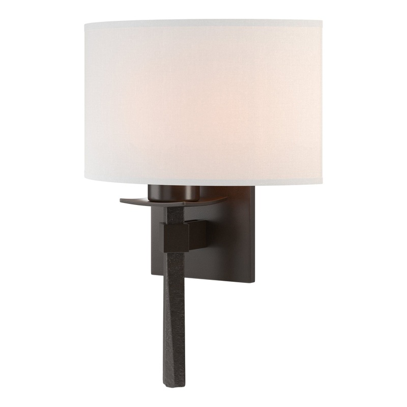 Beacon Hall Half Drum Shade Sconce Oil Rubbed Bronze Natural Anna Shade (SF)