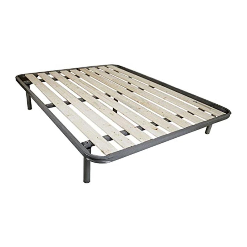 Comprarredo Rete matrimoniale a doghe verticali ortopedica 160 x 190 cm, dotata di Tavole in Legno massello da 9cm, con telaio in metallo, cinque piedi e triplo supporto anche per pesi importanti