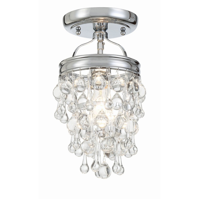 Crystorama 131-CH_CEILING Calypso One Light Semi Flush Mount Polished Chrome