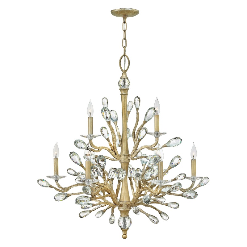 Eve Medium Two Tier Chandelier Champagne Gold