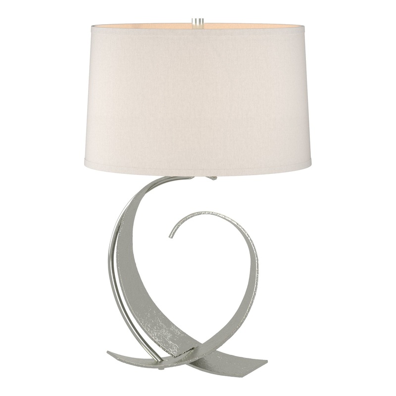 Fullered Impressions Table Lamp Sterling Flax Shade (SE)