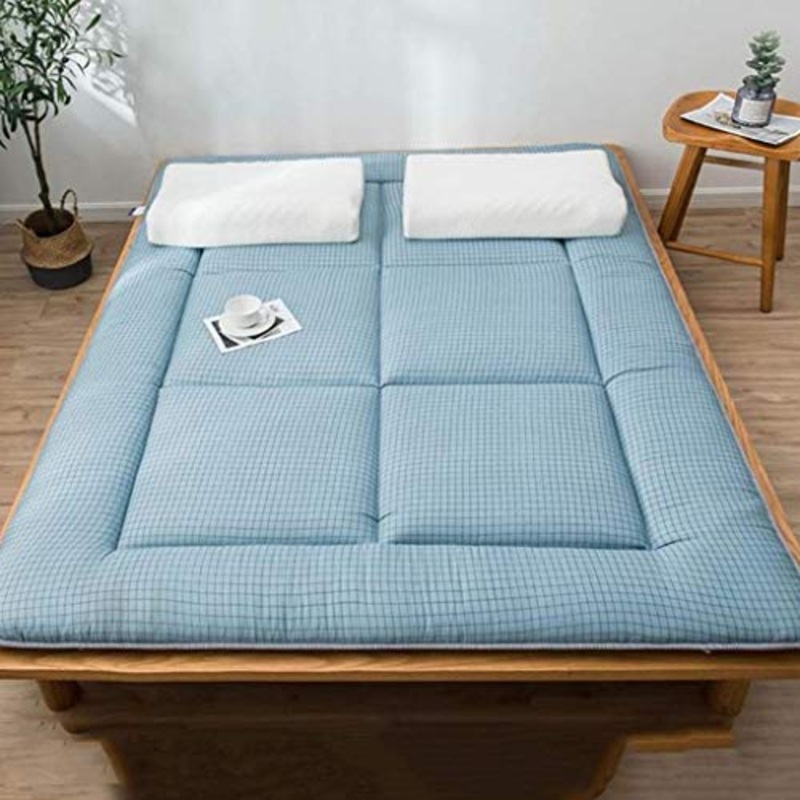 Huan Futon Piano Materasso, Tatami Antiscivolo Pieghevole Sleeping Pad Portatile materassino da Campeggio for Il dormitorio Living Room (Colore : Blu, Size : 150X200cm)