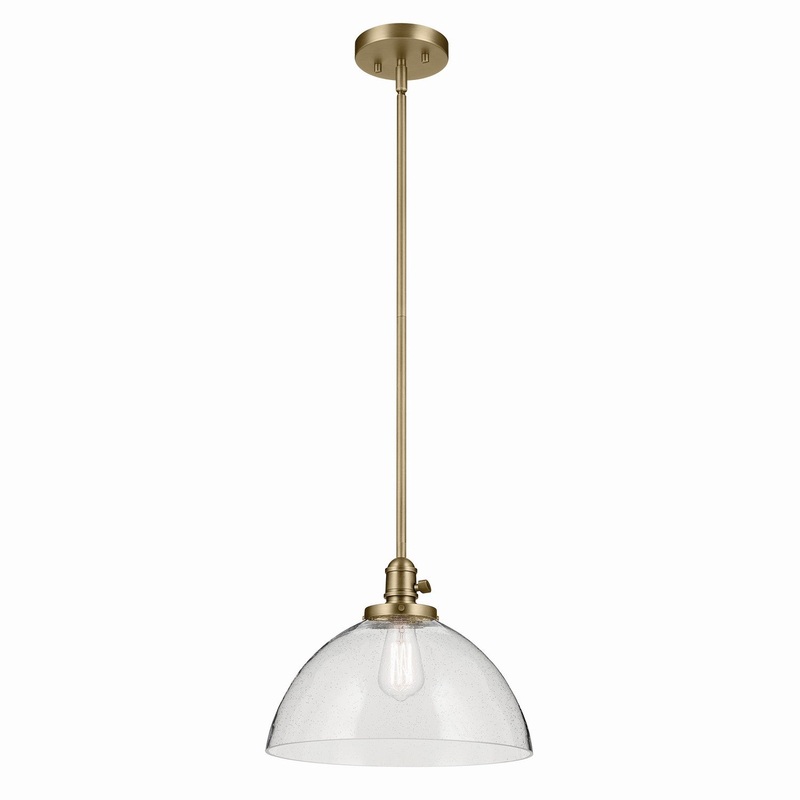 Kichler 43912NBR One Light Pendant, Natural Brass