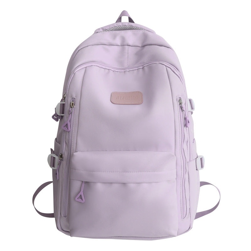Large Capacity Nylon Backpack – Fits Tablet, A4 Magazines, Umbrella – Multiple Pockets & Adjustable Straps(purple)