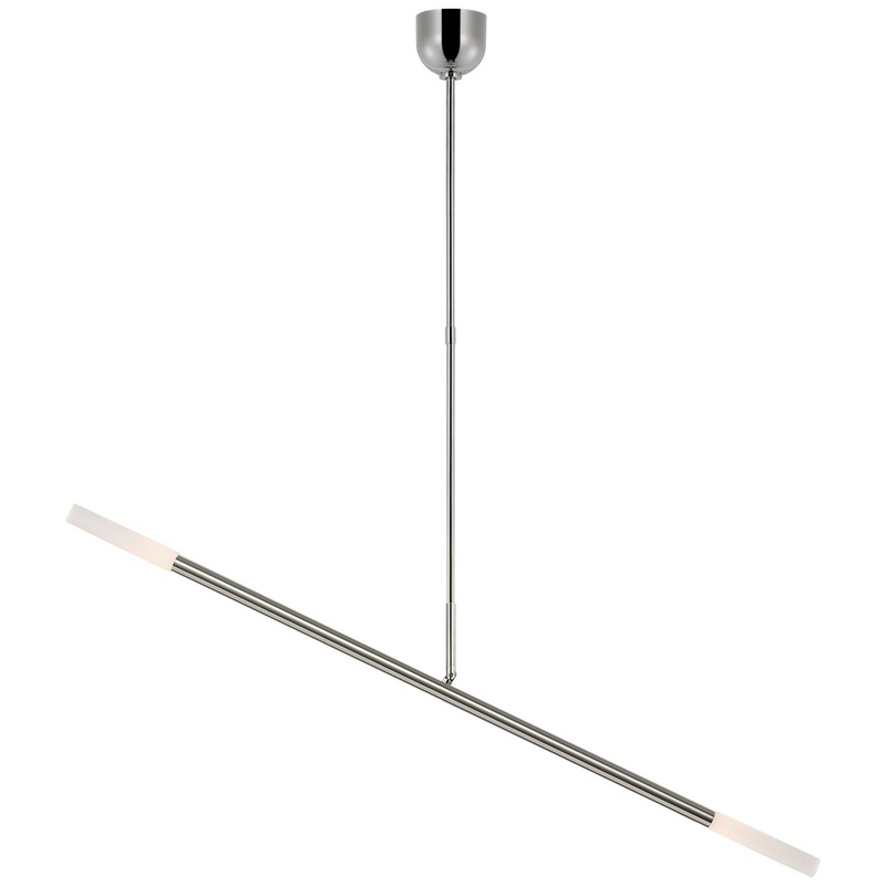 LED Linear Chandelier from the Rousseau Collection in Polished Nickel Finish by Visual Comfort Signature