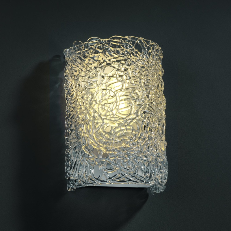 LED Wall Sconce from the Veneto Luce Collection in Polished Chrome Finish by Justice Designs