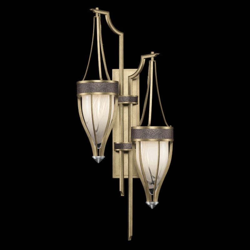 Mirage 41.5″H Sconce Soft Gold Leaf/Nickel/Pebble