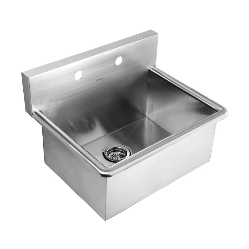 Noah’s Collection Brushed Stainless Steel Commercial Drop-in or Wall Mount Utility Sink