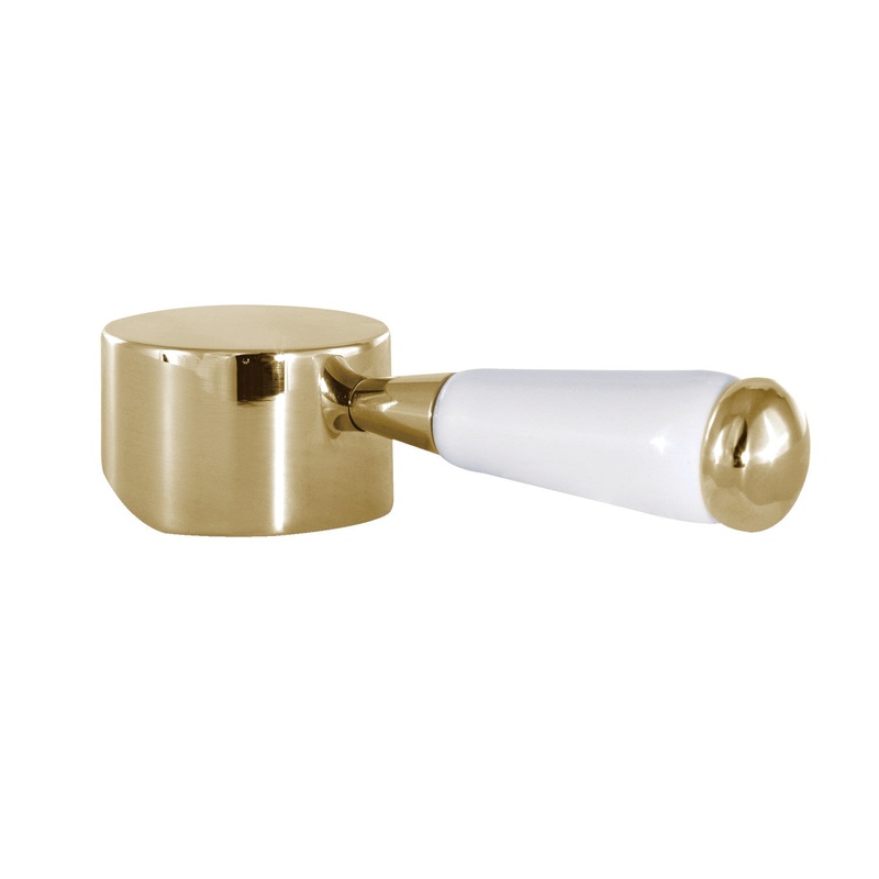 Paris KSH7412DPL Porcelain Lever Handle, Polished Brass