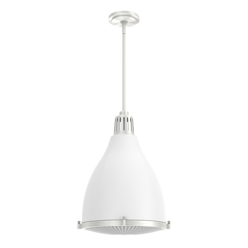 Three Light Pendant from the Bluff View Collection in Fresh White Finish by Hunter