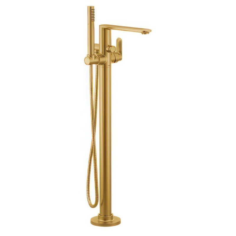 Tub Filler Greenfield Floor Mount 1 Lever WaterSense ADA Brushed Gold