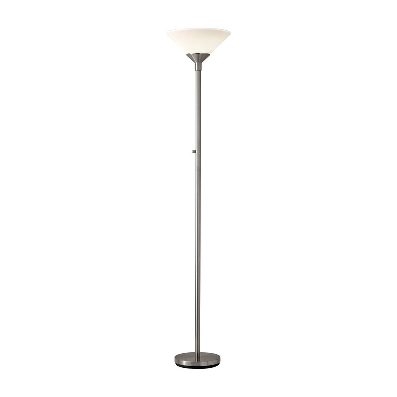 Aries 300W Torchiere Brushed Steel