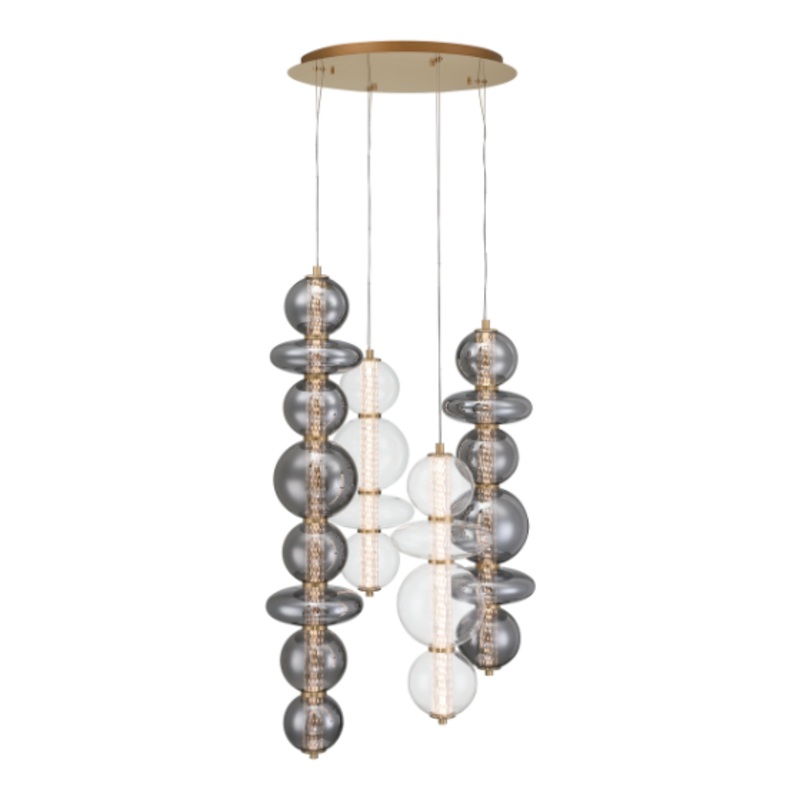 Atomo 4-Light 50″ Chandelier Gold
