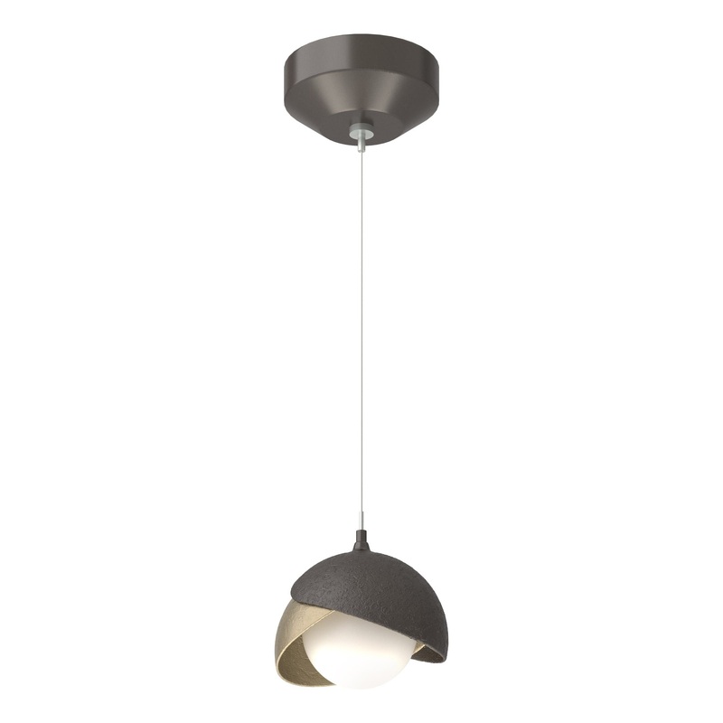 Brooklyn Double Shade Low Voltage Mini Pendant Oil Rubbed Bronze Soft Gold
